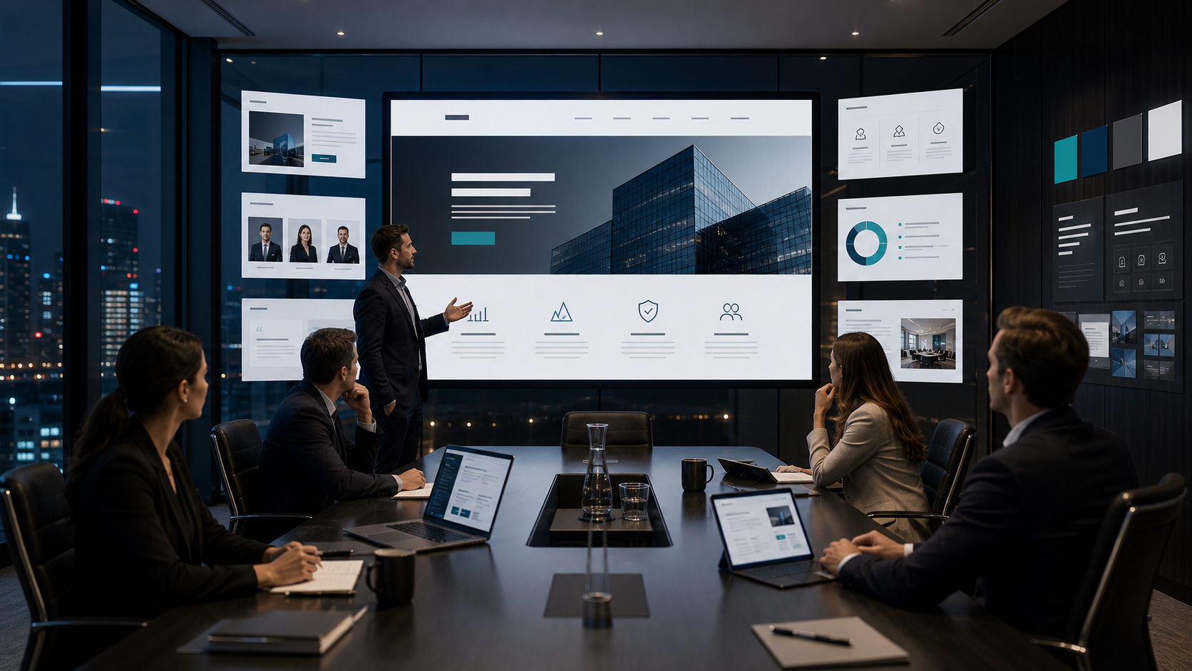 Corporate web design with executive brand website, service pages, and credibility sections