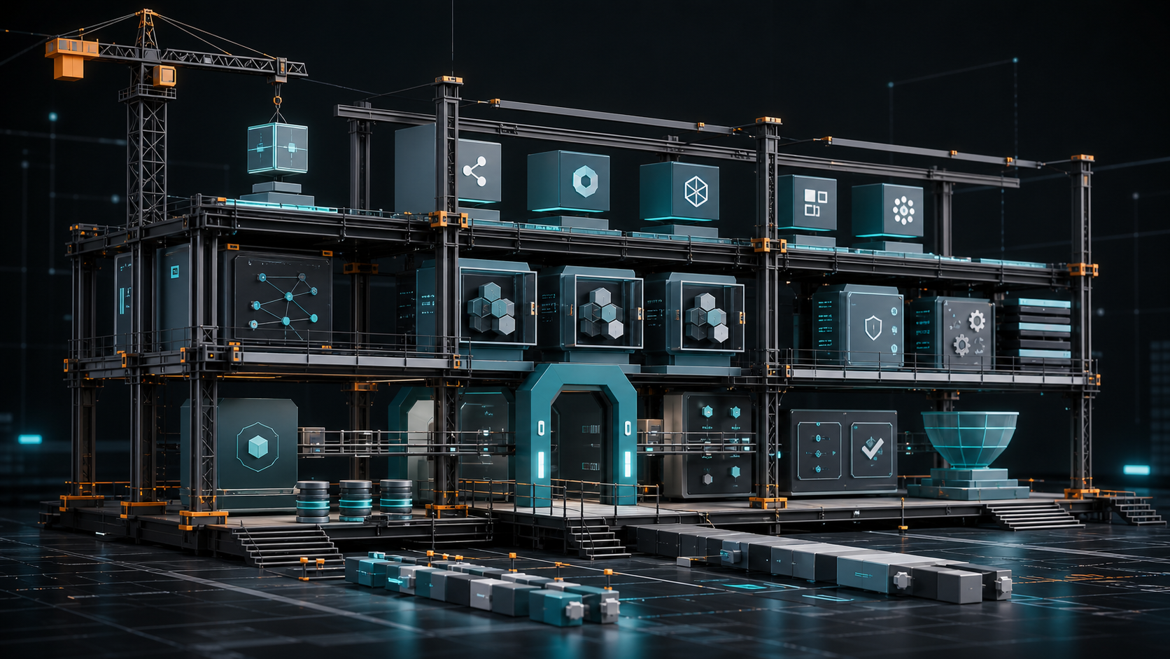 Framework development with modular application scaffold, routes, services, and components