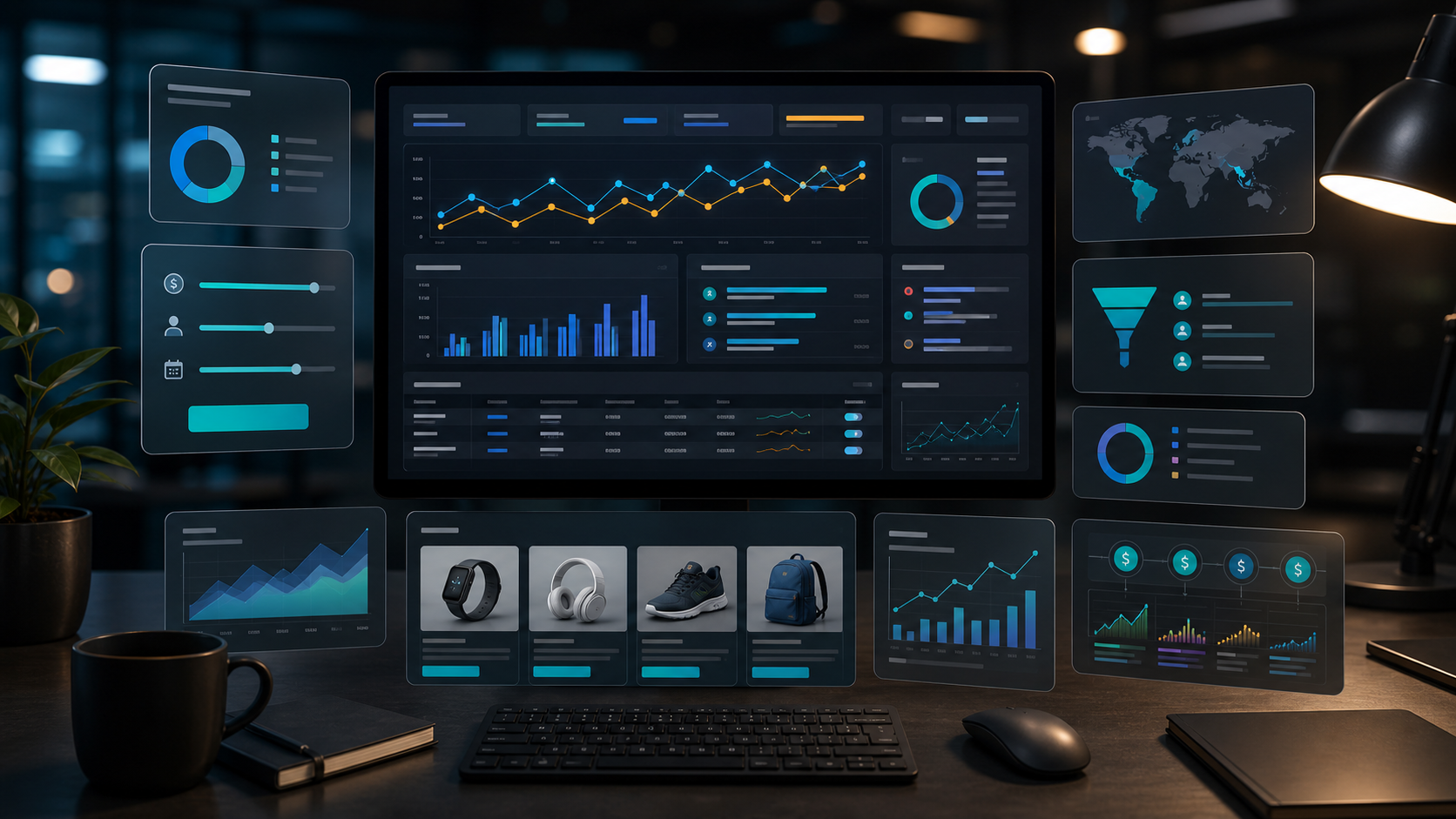 PPC marketing dashboard with paid campaign metrics, ad groups, and conversion data