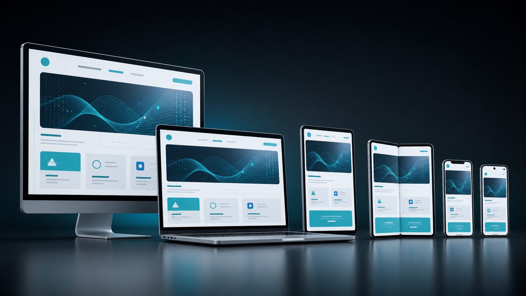 Responsive web design across desktop, tablet, and mobile layouts